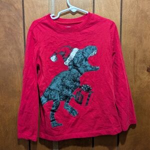 ✳️10for20✳️Festive Red Dinosaur Long Sleeve Tee